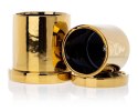 Doniczka ze spodkiem Hanya Gold 13 cm Wykonana z ceramiki w kolorze złotym. Zestaw zawiera doniczke oraz spodek. Wymiary 13x13x1