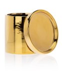 Doniczka ze spodkiem Hanya Gold 13 cm Wykonana z ceramiki w kolorze złotym. Zestaw zawiera doniczke oraz spodek. Wymiary 13x13x1