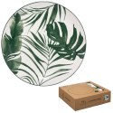 Komplet 6 talerzy obiadowych Leafs 26 cm Okrągłe talerze wykonane z wysokogatunkowej ceramiki, ozdobione motywem liści