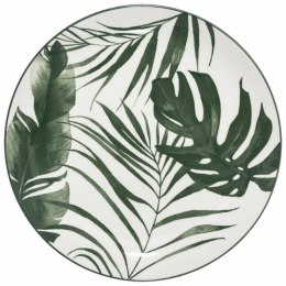 Komplet 6 talerzy obiadowych Leafs 26 cm Okrągłe talerze wykonane z wysokogatunkowej ceramiki, ozdobione motywem liści
