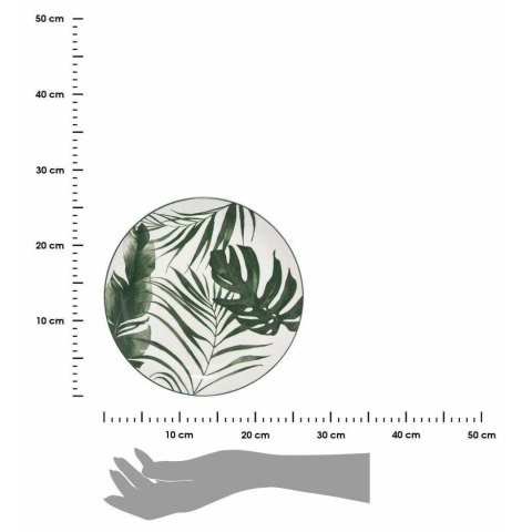 Komplet 6 talerzy obiadowych Leafs 26 cm Okrągłe talerze wykonane z wysokogatunkowej ceramiki, ozdobione motywem liści