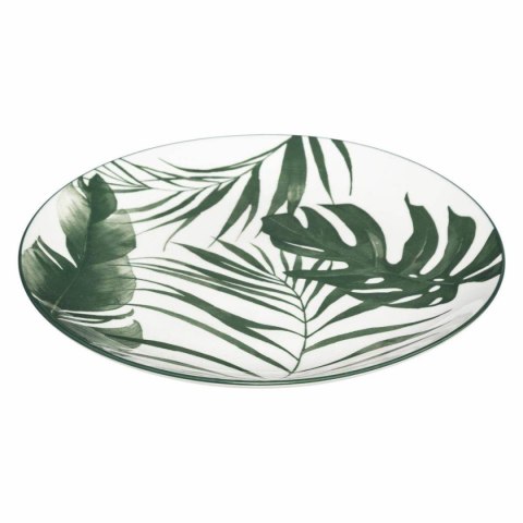 Komplet 6 talerzy obiadowych Leafs 26 cm Okrągłe talerze wykonane z wysokogatunkowej ceramiki, ozdobione motywem liści