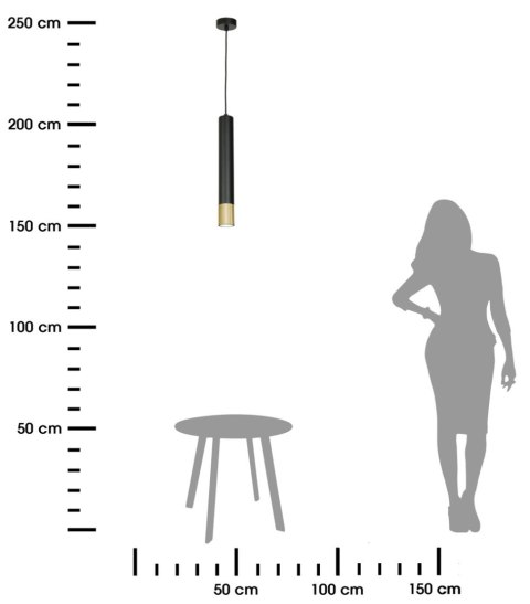 Lampa wisząca Sopel czarno złota glamour Wykonany z metalu, nowoczesna i industrialna lampa wisząca w kolorze czarno złotym