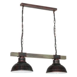 Lampa wisząca industrialna Hakon brązowa Wykonany z metalu i drewna, stylowa i modna lampa wisząca w stylu LOFT, gwint E27
