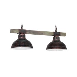Lampa wisząca industrialna Hakon brązowa Wykonany z metalu i drewna, stylowa i modna lampa wisząca w stylu LOFT, gwint E27