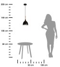 Lampa wisząca industrialna Noak Wood Wykonany z metalu i drewna, stylowy i industrialny plafon do zawieszenia w stylu industrial