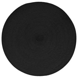 Podkładka na stół Braid Black okrągła Czarna mata stołowa wykonana z trwałego tworzywa, o średnicy 38 cm