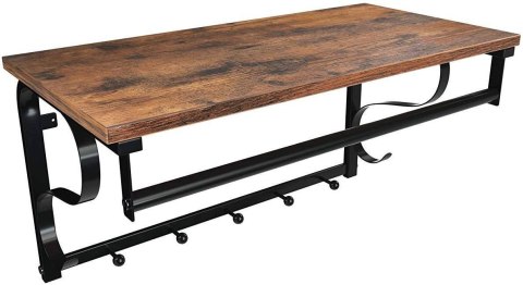 Półka ścienna na ubrania garderoba LOFT Wykonany z metalu i solidnej płyty MDF, praktyczna i wytrzymała półka ścienna, wieszak n