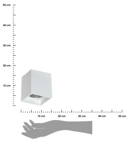 Spotlight natynkowy biały Square 12,5 cm Wykonana z metalu oprawa sufitowa, w stylu industrialnym lub LOFT spot, jedno źródło św