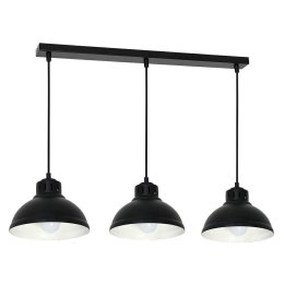 Żyrandol lampa industrialna Sven czarna Wykonana w całości z metalu, stylowa i modna lampa sufitowa w kolorze czarnym z trzema ź