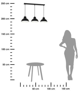 Żyrandol lampa industrialna Sven czarna Wykonana w całości z metalu, stylowa i modna lampa sufitowa w kolorze czarnym z trzema ź