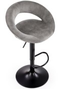 Hoker H-102 welur popielaty Stalowa podstawa, siedzisko wykonane z wysokiej jakości welurowej tkaniny, możliwość regulacji wysok