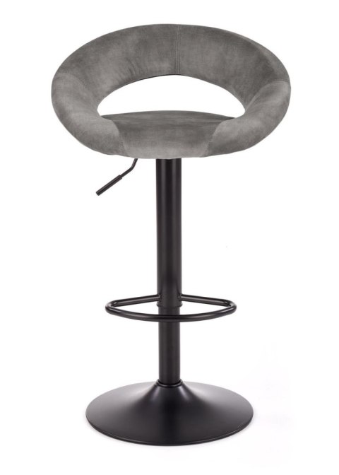 Hoker H-102 welur popielaty Stalowa podstawa, siedzisko wykonane z wysokiej jakości welurowej tkaniny, możliwość regulacji wysok