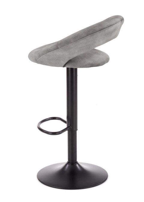 Hoker H-102 welur popielaty Stalowa podstawa, siedzisko wykonane z wysokiej jakości welurowej tkaniny, możliwość regulacji wysok