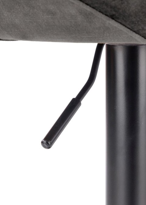 Hoker H-102 welur popielaty Stalowa podstawa, siedzisko wykonane z wysokiej jakości welurowej tkaniny, możliwość regulacji wysok