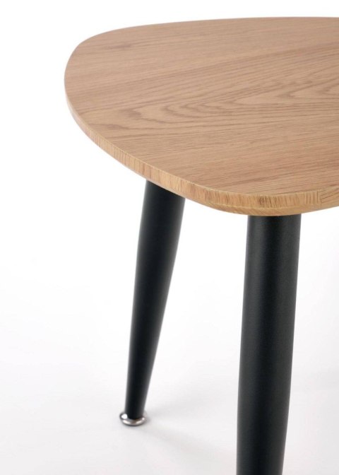 Komplet 2 stolików Nicea dąb złoty Stalowe nogi, blat wykonany z MDF-u z okleiną w kolorze dąb złoty, idealnie sprawdzą się jako