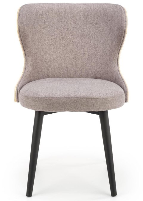 Krzesło K-452 tapicerowane Stalowe nogi lakierowane na czarno, obicie wykonane z wysokiej jakości tkaniny, tył pokryty okleiną w