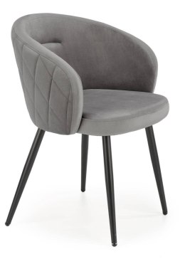 Krzesło tapicerowane K-430 popiel welur Stalowe nogi w kolorze czarnym, obicie wykonane z wysokiej jakości welurowej tkaniny, st