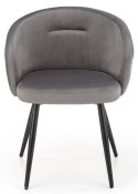 Krzesło tapicerowane K-430 popiel welur Stalowe nogi w kolorze czarnym, obicie wykonane z wysokiej jakości welurowej tkaniny, st
