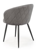 Krzesło tapicerowane K-430 popiel welur Stalowe nogi w kolorze czarnym, obicie wykonane z wysokiej jakości welurowej tkaniny, st