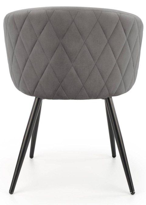Krzesło tapicerowane K-430 popiel welur Stalowe nogi w kolorze czarnym, obicie wykonane z wysokiej jakości welurowej tkaniny, st