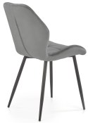Krzesło tapicerowane K-453 popiel welur Stalowe nogi w kolorze czarnym, obicie wykonane z wysokiej jakości welurowej tkaniny, st