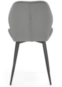 Krzesło tapicerowane K-453 popiel welur Stalowe nogi w kolorze czarnym, obicie wykonane z wysokiej jakości welurowej tkaniny, st