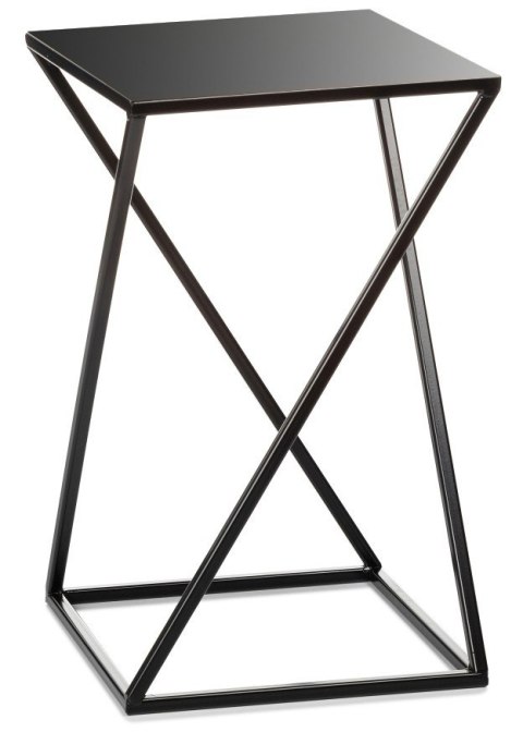 Kwietnik nowoczesny czarny stojący 40 cm Wykonany z metalu, prosty i stylowy stojak ZYG ZAK na kwiatki w kolorze czarnym