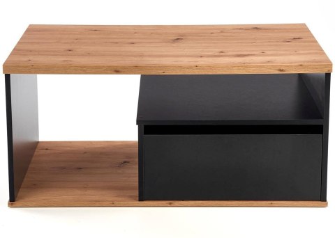 Ława Pantera Black dąb wotan 110x60 cm Wykonana z płyty meblowej z okleiną w kolorze czarnym i dąb wotan, stanowić będzie elegan