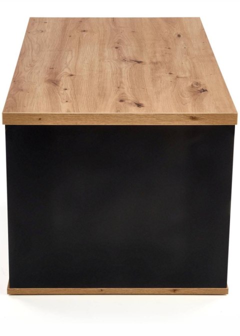 Ława Pantera Black dąb wotan 110x60 cm Wykonana z płyty meblowej z okleiną w kolorze czarnym i dąb wotan, stanowić będzie elegan