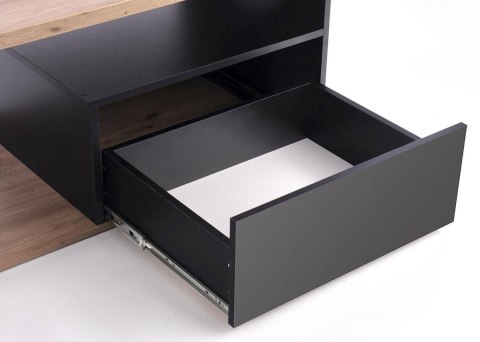 Ława Pantera Black dąb wotan 110x60 cm Wykonana z płyty meblowej z okleiną w kolorze czarnym i dąb wotan, stanowić będzie elegan