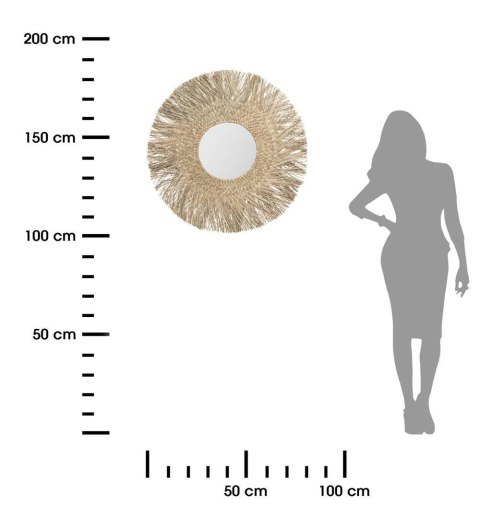 Lustro ścienne Ael trawa morska 80 cm Rama wykonana z trawy morskiej, naturalna kolorystyka, stylowy i funkcjonalny dodatek do w