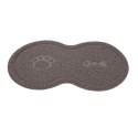 Mata pod miskę dla psa/kota szary Mata pod miskę lub kuwetę z antypoślizgowej gumy, zapobiega rozsypywaniu się żwirku, rozlewani
