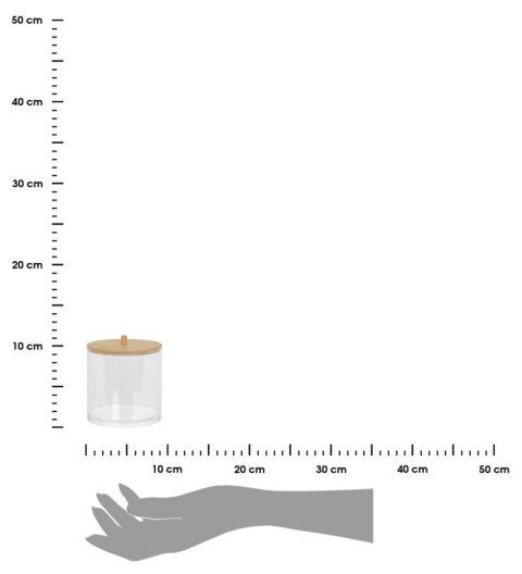 Pojemnik łazienkowy z bambusową pokrywą Przeźroczyste eleganckie pudełko z pokrywą bambusową na akcesoria kosmetyczne o wymiarac