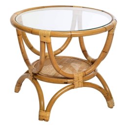 Rattanowy stolik Farah 59 cm Podstawa wykonana z rattanu, blat z hartowanego szkła, stanowił będzie eleganckie uzupełnienie wyst
