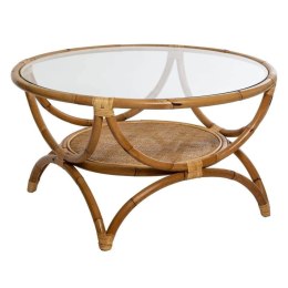 Rattanowy stolik kawowy Farah 90 cm Podstawa wykonana z rattanu, blat z hartowanego szkła, stanowił będzie eleganckie uzupełnien