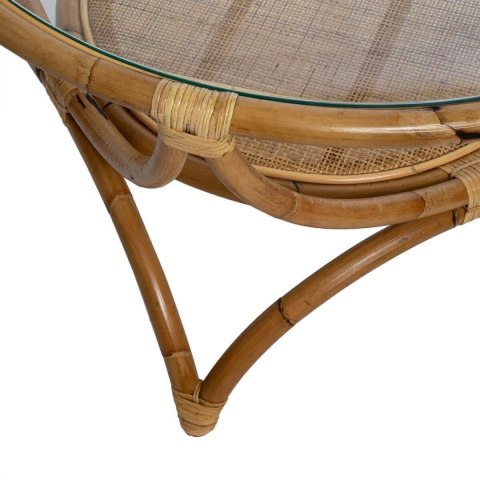 Rattanowy stolik kawowy Farah 90 cm Podstawa wykonana z rattanu, blat z hartowanego szkła, stanowił będzie eleganckie uzupełnien