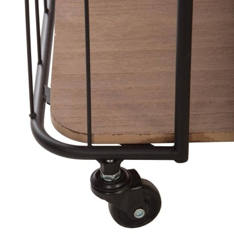 Regał Jordi na kółkach z 4 półkami Stabilna i wytrzymała konstrukcja wykonana z metalu, półki w kolorze naturalnego drewna, mebe