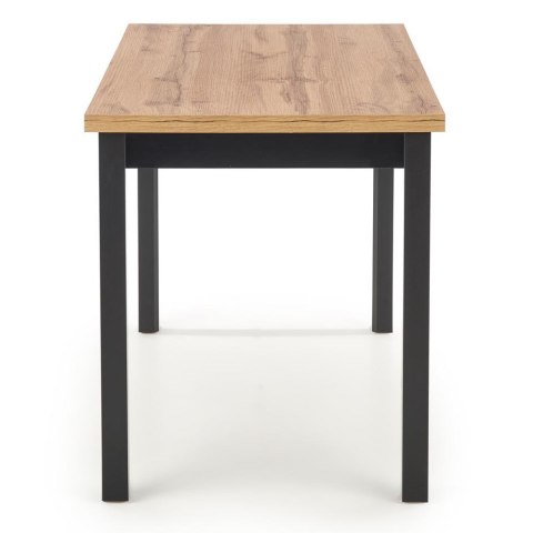 Stół Cobalt dąb wotan 120x68 cm Wykonany z płyty meblowej, okleina blatu w kolorze dąb wotan, nogi czarne, stanowił będzie elega