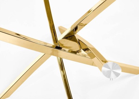 Stół okrągły Raymond Gold 100 cmPodstawa ze stali chromowanej w kolorze złotym, blat wykonany z transparentnego szkła, stanowił 