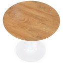 Stół okrągły Sting dąb złoty 80 cm Stalowa podstawa lakierowana na biało, blat wykonany z MDF-u z okleiną w kolorze dąb złoty, s