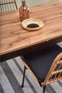Stół rozkładany Greg dąb wotan Wykonany z płyty meblowej, okleina blatu w kolorze dąb wotan, nogi czarne, maksymalna szerokość 1