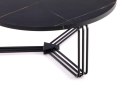Stolik kawowy Antica Black Marble Stalowa podstawa lakierowana na czarno, blat wykonany z MDF-u z okleiną imitującą marmur, usta