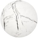 Stolik kawowy Antica White Marble 40 cm Stalowa podstawa lakierowana na czarno, blat wykonany z MDF-u z okleiną imitującą marmur