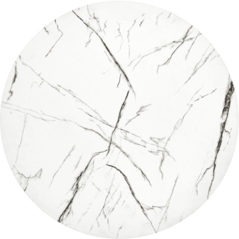 Stolik kawowy Antica White Marble 55 cm Stalowa podstawa lakierowana na czarno, blat wykonany z MDF-u z okleiną imitującą marmur