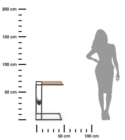 Stolik kawowy Compact dąb złoty Stalowa podstawa lakierowana na czarno, blat wykonany z MDF-u z okleiną w kolorze dąb złoty, ust