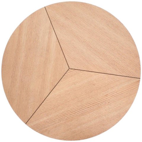 Stolik kawowy Karida dąb naturalny 80 cm Stalowa podstawa lakierowana na czarno, blat wykonany z MDF-u z okleiną w kolorze natur