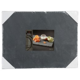 Talerz z kamienia łupkowego 30x40 cm Prostokątna deska kuchenna wykonana z łupka kamiennego, idealna do serwowania dań i przekąs
