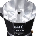 Aluminiowa kawiarka Kelsey czarnaCiśnieniowa kawiarka do przyrządzania domowego espresso, we włoskim stylu retro