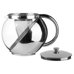 Dzbanek do herbaty Axel Chrome 1100 ml Szklany czajnik z zaparzaczem do przygotowania ulubionego naparu z ziół lub herbaty liści